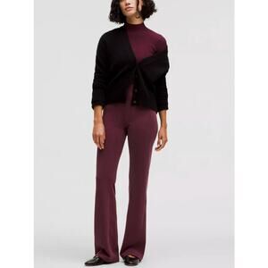 Lululemon Women's Ribbed Softstreme Flared Pant Regular Garnet Size 14 Comfy